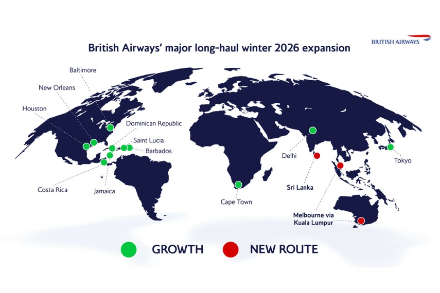 Winter Long Haul Schedule of British Airways
