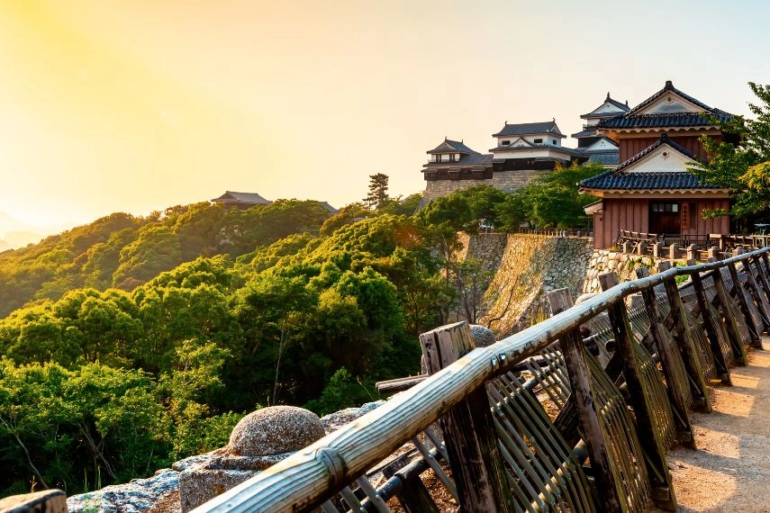 Ancient Matsuyama Castle in Matsuyama, Ehime, Japan