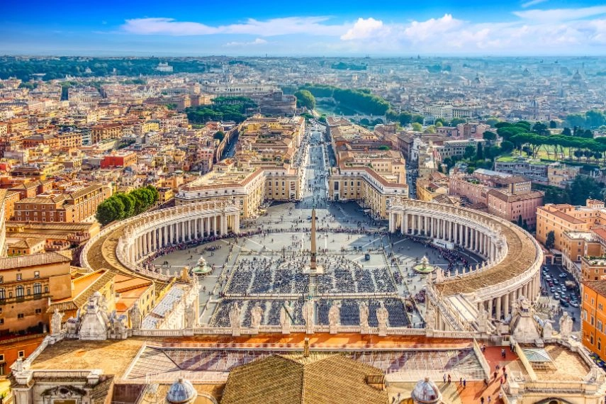 Famous Saint Peter's Square in Vatican