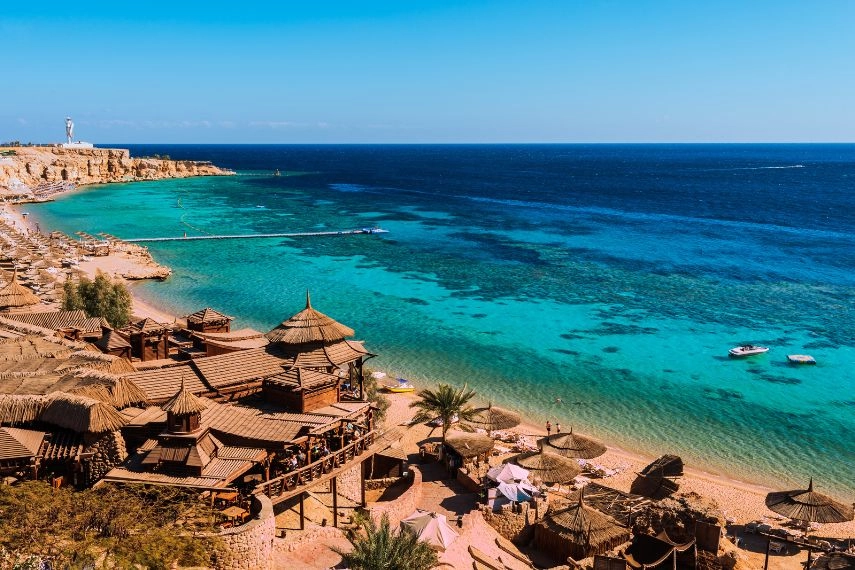 Red Sea coastline in Sharm El Sheikh, Egypt