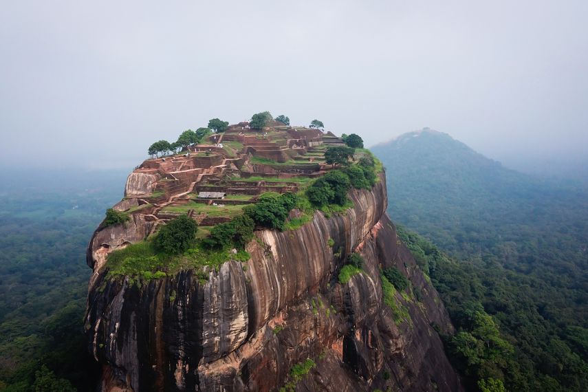 Sigiriya - an ancient stone fortress and a palace built on a granite rock
