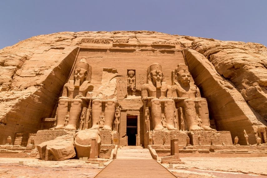 The Front of the Abu Simbel Temple, Aswan, Egypt