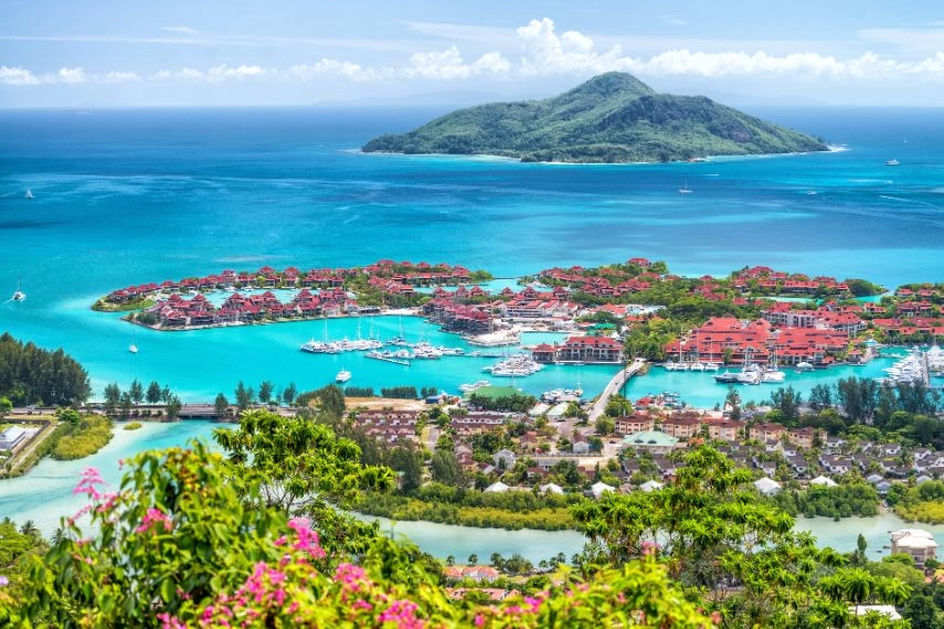 Aerial view of Mahe' Island, Seychelles