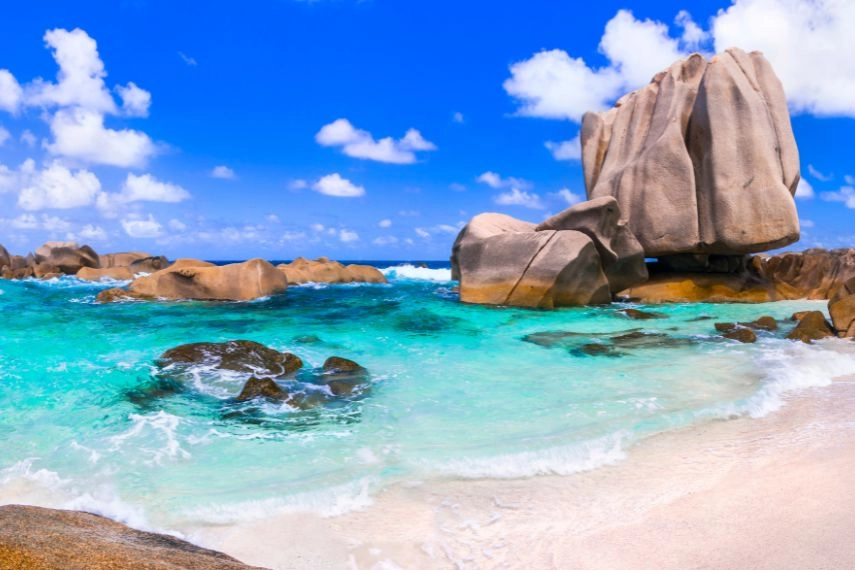 Anse Marron hidden beach with turquoise crystal clear water