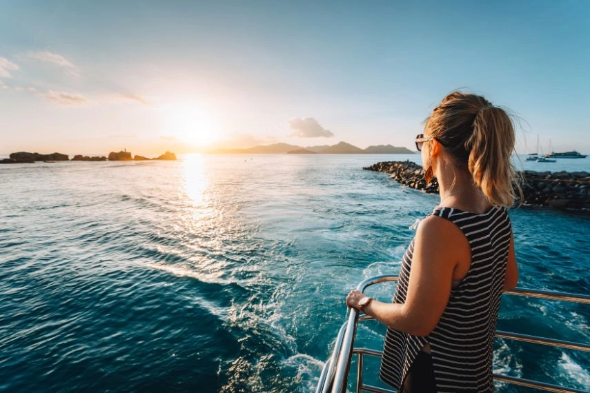 Arriving at La Digue Island, Seychelles
