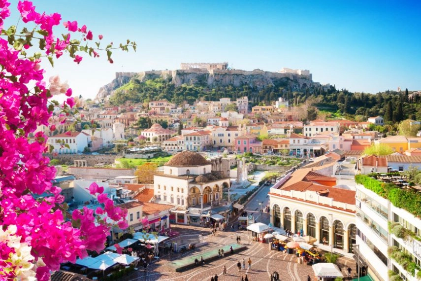 Skyline of Athenth with Acropolis hill