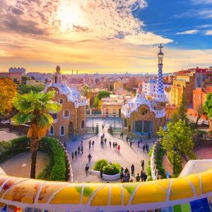 view of park geull at sunset in spain