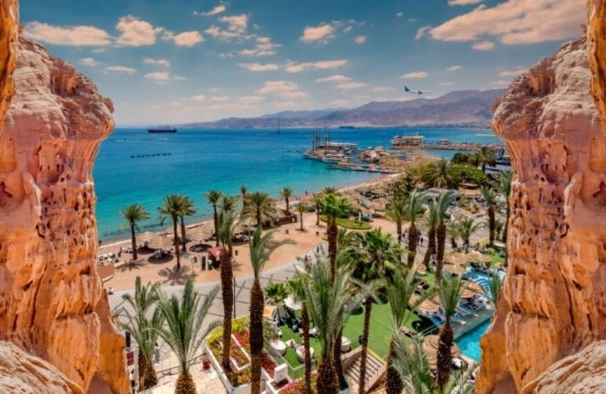 Aqaba, Jordan, overlooking the Red Sea and surrounding mountains