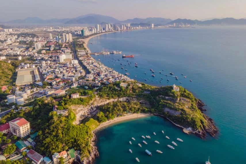 Aerial view over Nha Trang city