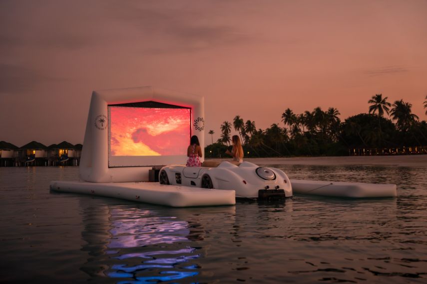 JetCar Cinema is a lagoon-based drive-in movie experience at Siyam World